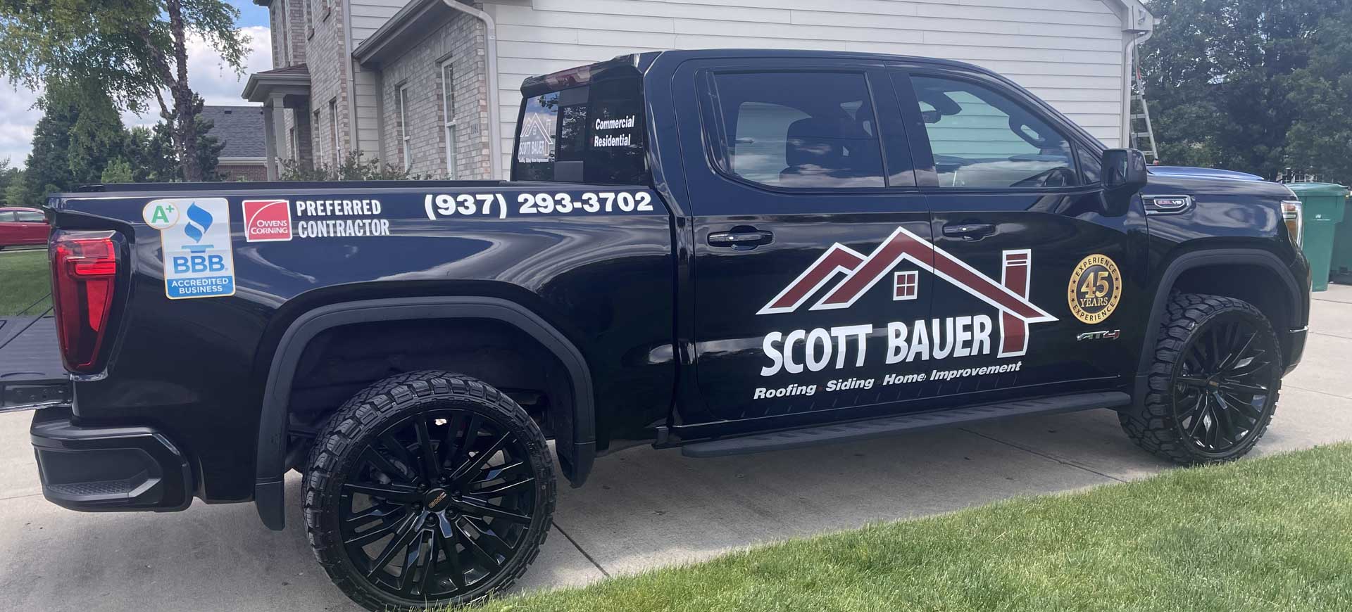 Scott Bauer Roofing and Siding Truck